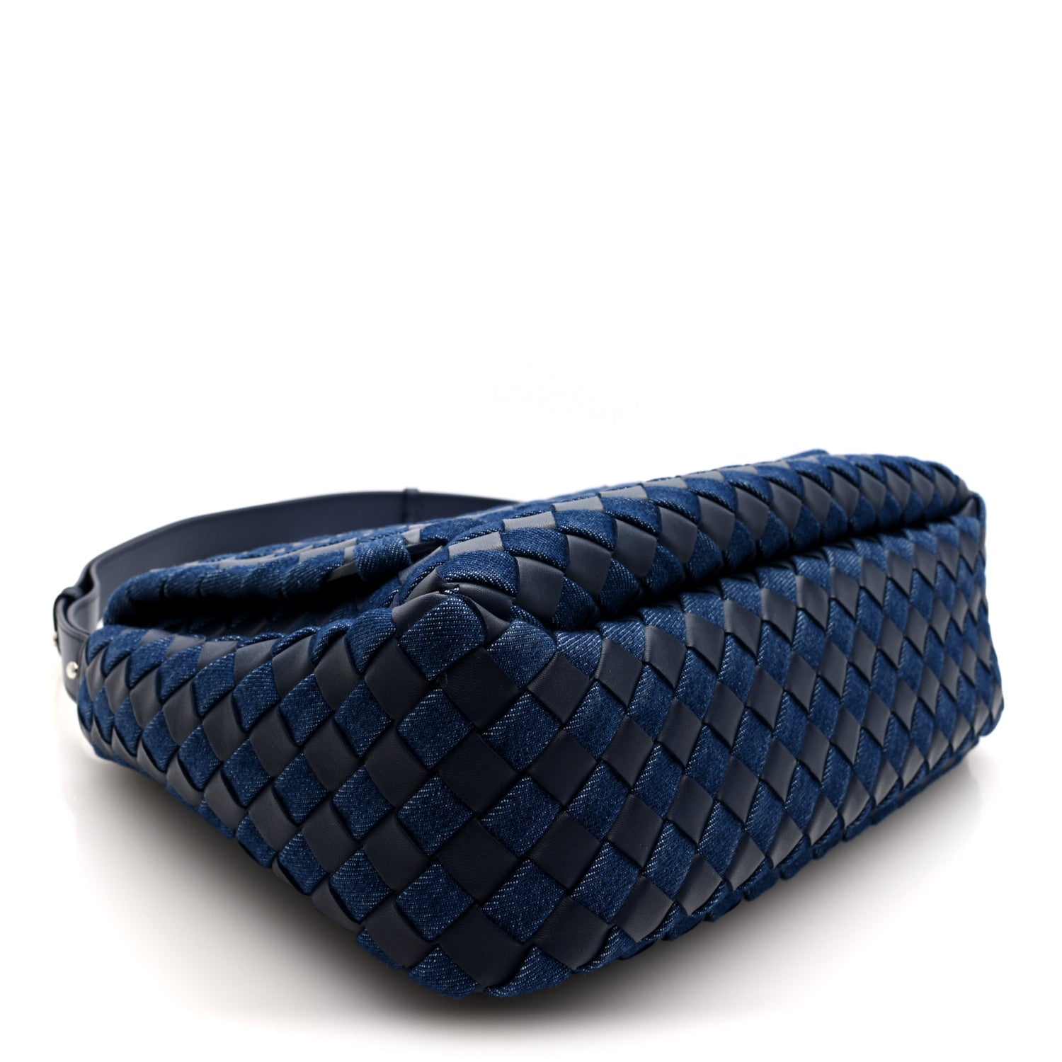 Denim Nappa Intrecciato Padded Messenger Abyss Indigo