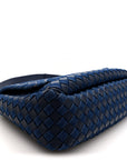 Denim Nappa Intrecciato Padded Messenger Abyss Indigo