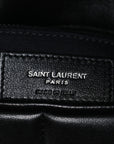 Lambskin Quilted Small Loulou Puffer Monogram Chain Satchel Black