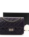 Aged Calfskin Quilted 2.55 Reissue Mini Flap Dark Purple