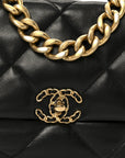 Lambskin Quilted Large CHNL 19 Flap Black