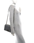 Lambskin Chevron Quilted Medium Boy Flap Grey
