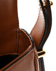 Soft Calfskin Traingle Arque Flap Shoulder Bag Cognac
