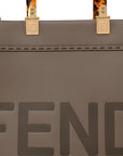 Vitello King Plexiglass Logo Embossed Medium FNDI Sunshine Shopper Tote Tortora