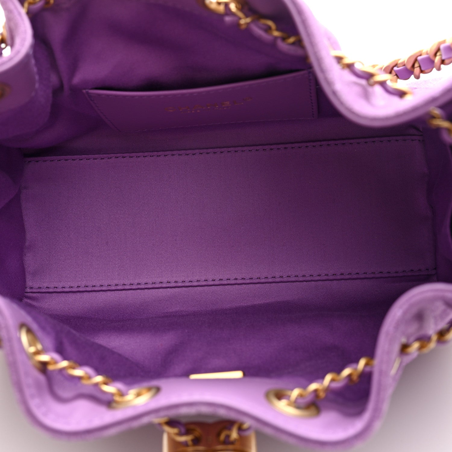Suede Quilted Mini CHNL 25 Handbag Purple