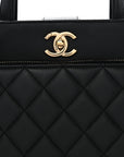 Caviar Quilted Small Business Affinity Shopping Bag Black