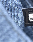 Denim CC Quilted Mini Square Flap Blue