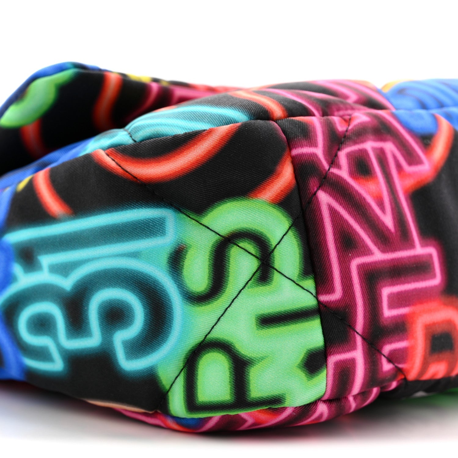 Fabric Printed Medium CHNL 19 Flap Black Multicolor