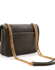 Grained Lambskin Monogram Mini Niki Chain Satchel Dark Cork