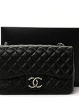 Lambskin Quilted Medium Westminster Pearl Flap Black