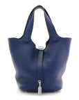 Taurillon Clemence Picotin Lock 18 PM Bleu Saphir