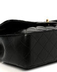 Lambskin Quilted Jumbo Double Flap Black