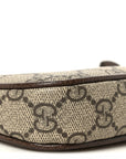 GG Supreme Monogram Textured Dollar Calfskin Mini Ophidia Chain Bag Beige Ebony