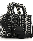 Polyester Cotton Oversized Monogram Medium Traveler Tote Bag Black Ivory