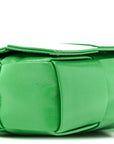 Crinkled Lambskin Maxi Intrecciato Extra Mini Cassette Crossbody Bag Parakeet