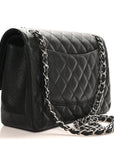 Caviar Quilted Jumbo Double Flap Black