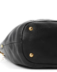 Vitello Daino Shopping Tote Black