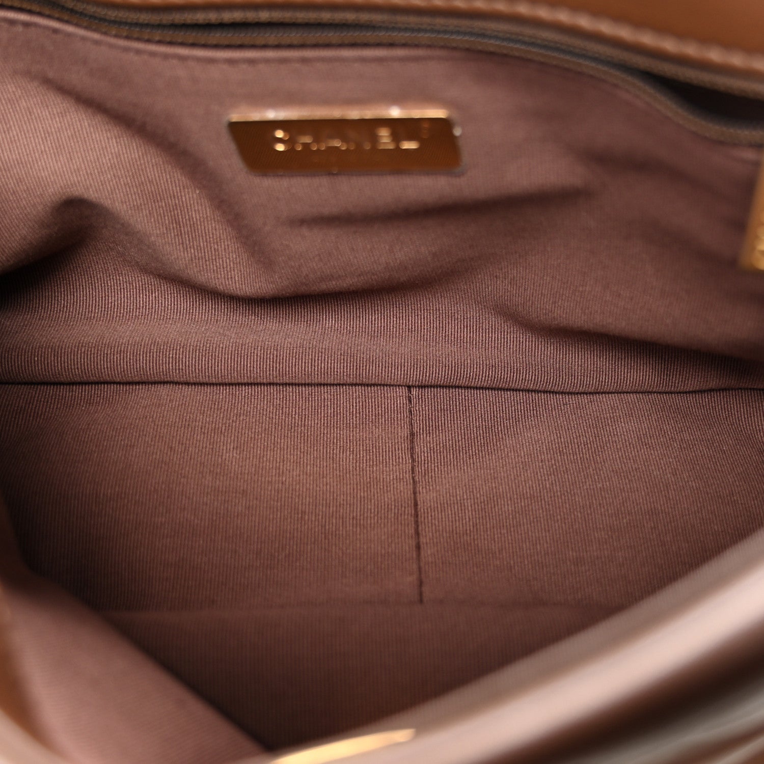 Lambskin Quilted Large CHNL 19 Flap Dark Brown
