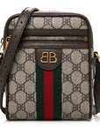 X BLNCG BB Supreme Monogram Web Mini Ophidia Messenger Beige New Acero