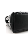 Calfskin Y Quilted Monogram Medium Loulou Chain Satchel Black