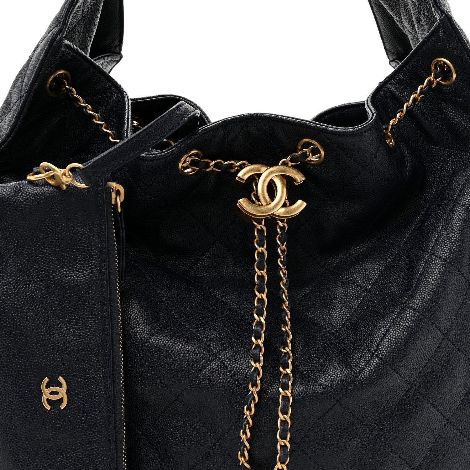 Caviar Quilted Medium CHNL 25 Handbag Dark Navy