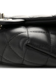 Calfskin Quilted CC Uniform Flap Belt Bag Black