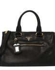 Vitello Daino Shopping Satchel Black