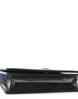 Textured Patent Bi-color GG Marmont Wallet on Chain  Silver Blue