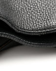 Grainy Calfskin House Check Small Canterbury Black