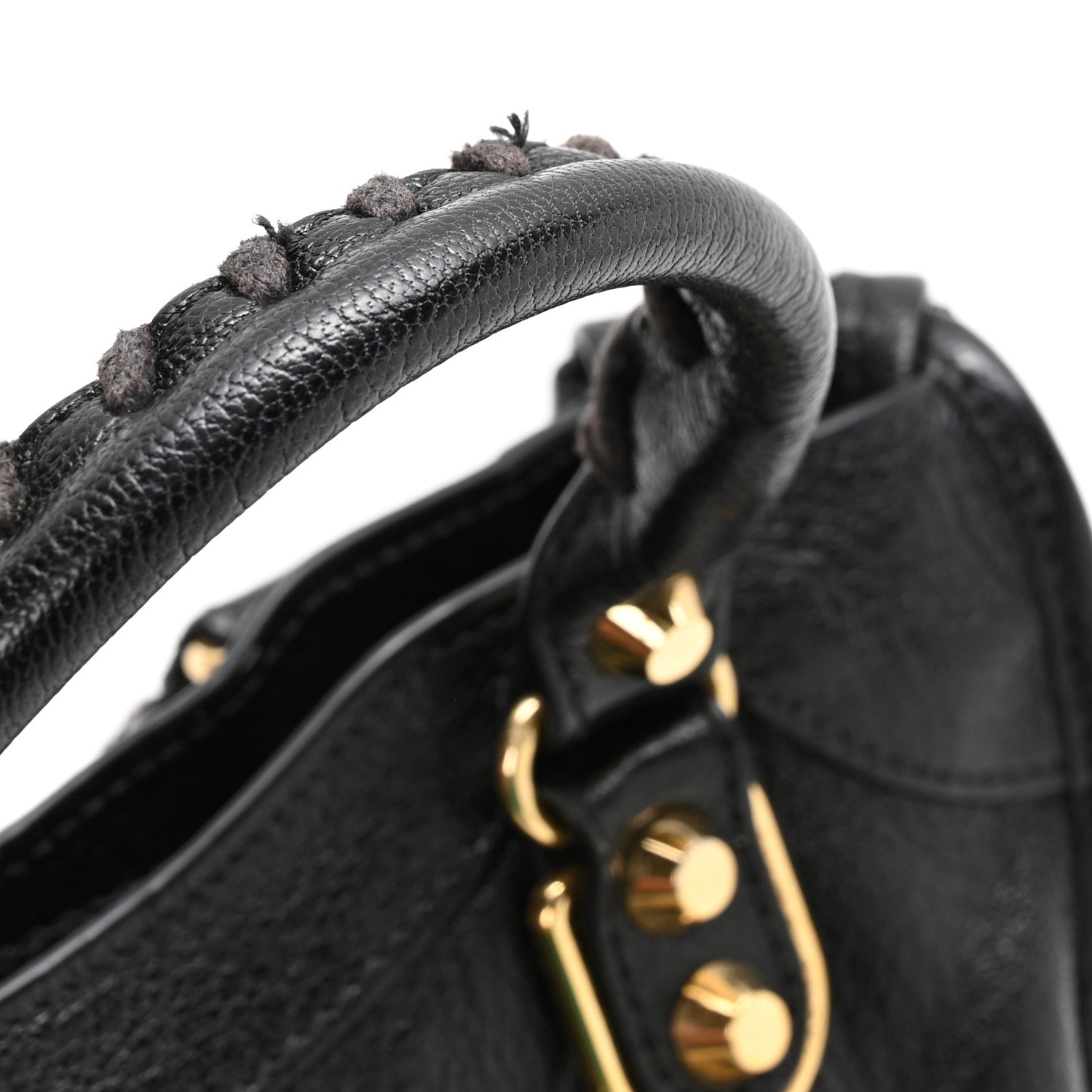Chevre Gold Metallic Edge Hardware Mini City Black