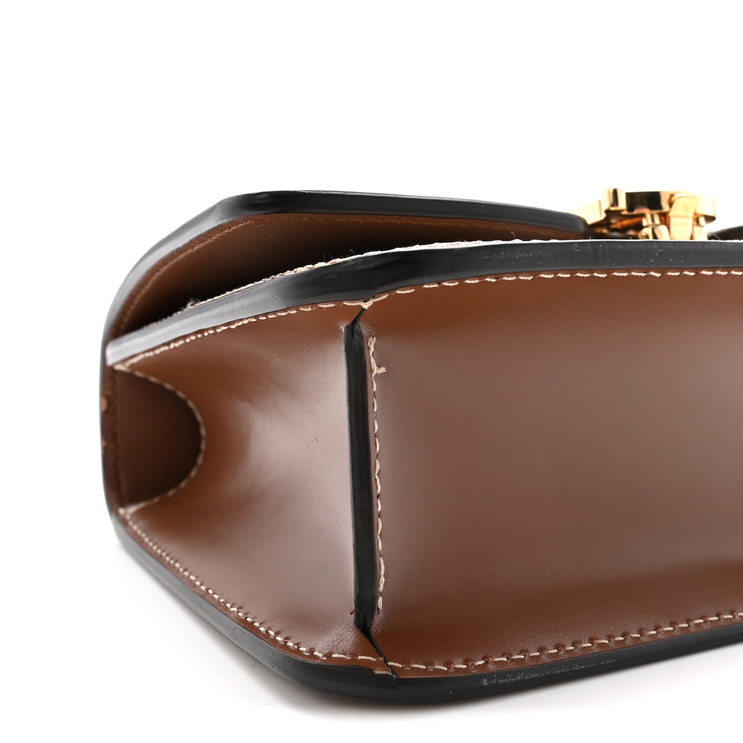 Canvas Calfskin Mini TB Bag Natural Malt Brown
