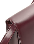 Box Calfskin Medium Classic Box Flap Bag Burgundy