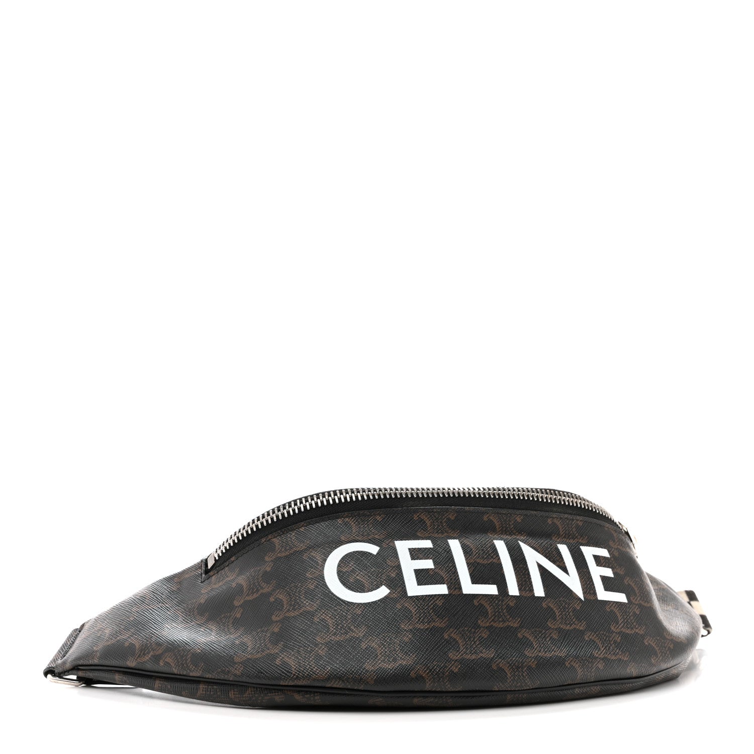 Triomphe Logo Canvas Checker Belt Bag Black