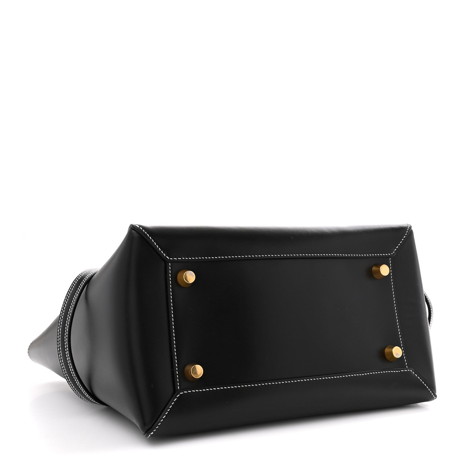 Smooth Calfskin Double Stitching Mini Belt Bag Black