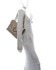 Calfskin Y Quilted Monogram Medium Loulou Chain Satchel Dusty Grey