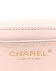 Lambskin Quilted Trendy Vanity Case Lilac