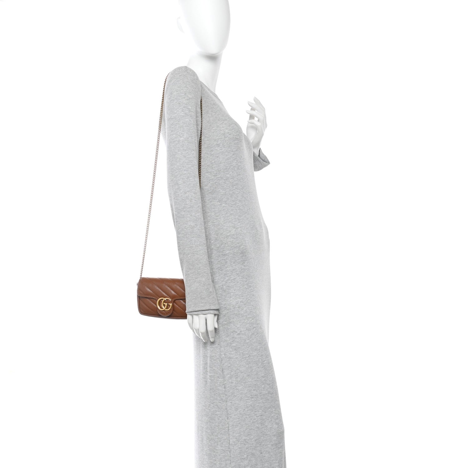 Azalea Calfskin Matelasse Diagonal Super Mini GG Marmont Shoulder Bag Cuir