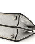 Crystal Vitello Laminato FF Petite Peekaboo I SEE U Satchel Crystal Argento