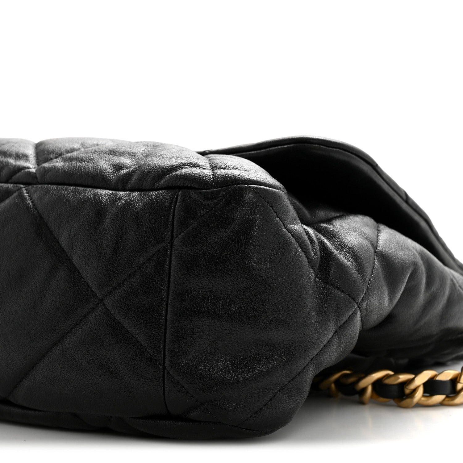 Goatskin Quilted Maxi CHNL 19 Flap Black