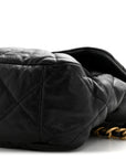 Goatskin Quilted Maxi CHNL 19 Flap Black