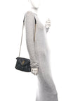 Lambskin Quilted Toy Loulou Puffer Monogram Chain Satchel Black