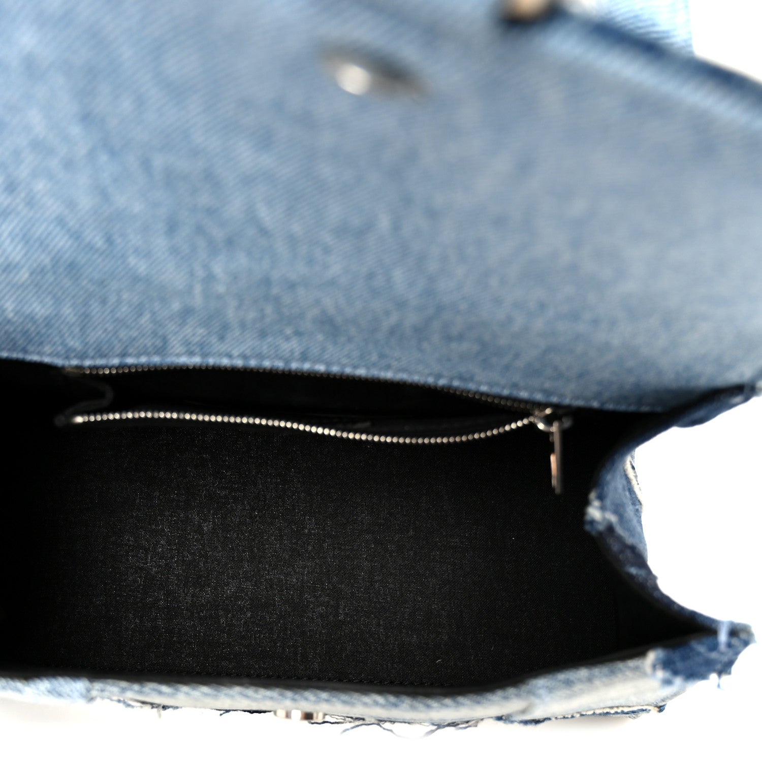 Denim Patchwork Small Hourglass Top Handle Bag Washed Blue