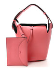 Supple Calfskin Small Bucket Bag Bright Coral Pink