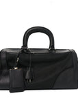 Nylon Saffiano Top Handle Bag Black
