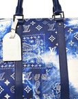 Cowhide Monogram Bandana Keepall Bandouliere 50 Blue
