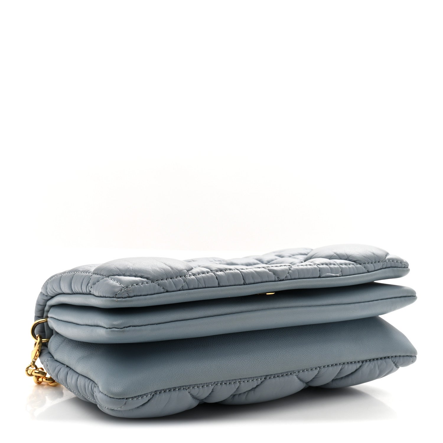 Lambskin Macrocannage Mini D1OR Caro Bag Cloud Blue