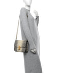 Lizard Medium Classic Box Flap Bag Natural