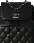 Caviar Quilted Business Affinity Backpack Black