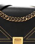 Lambskin Studded Medium D1ORama Flap Bag Black