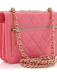 Lambskin Quilted Mini Trendy CC Wallet On Chain WOC Pink